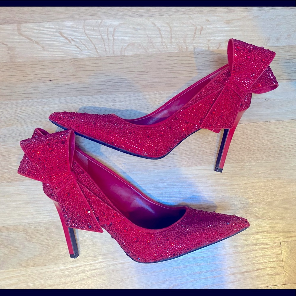 INC Red crystal heels